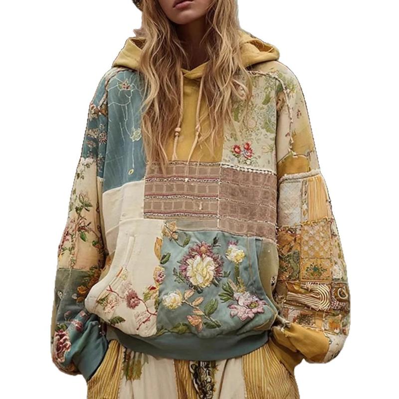 New Women's Casual Hooded Long-sleeved Pullover Regular Digital Printed Sweatshirt