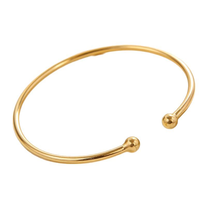 Adjustable Metal Arm Bracelet with Dual Balls & Water Drop Design: Exaggerated Style for Women