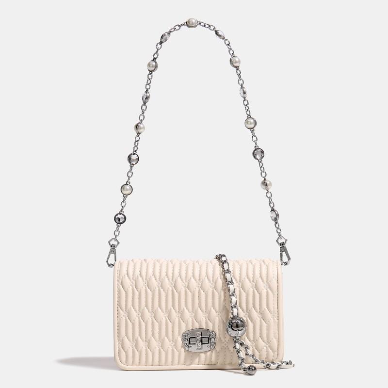 

Hong Kong MackKevin Pleated Bag Ins Niche Chain Cross-section Style Shoulder Portable 20x6x12 белый