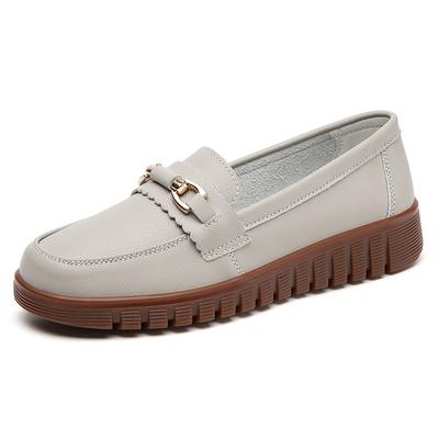 Fashion New Women's PU Leather Loafers Light Spring and Autumn Flat Shoes Plus Size Mother Women's Shoes Walking Casual Shoes