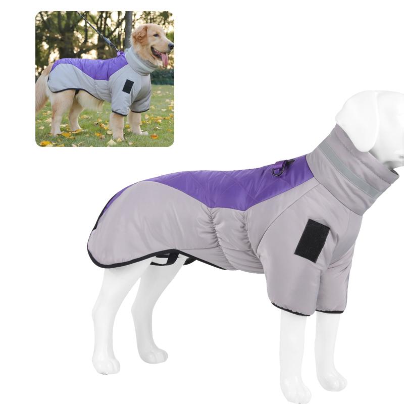 Autumn Winter Large Dog WarmClothes Waterproof Big Dog Jacket Vest With High Collar Pet Dog Coat Clothing For French Bulldog