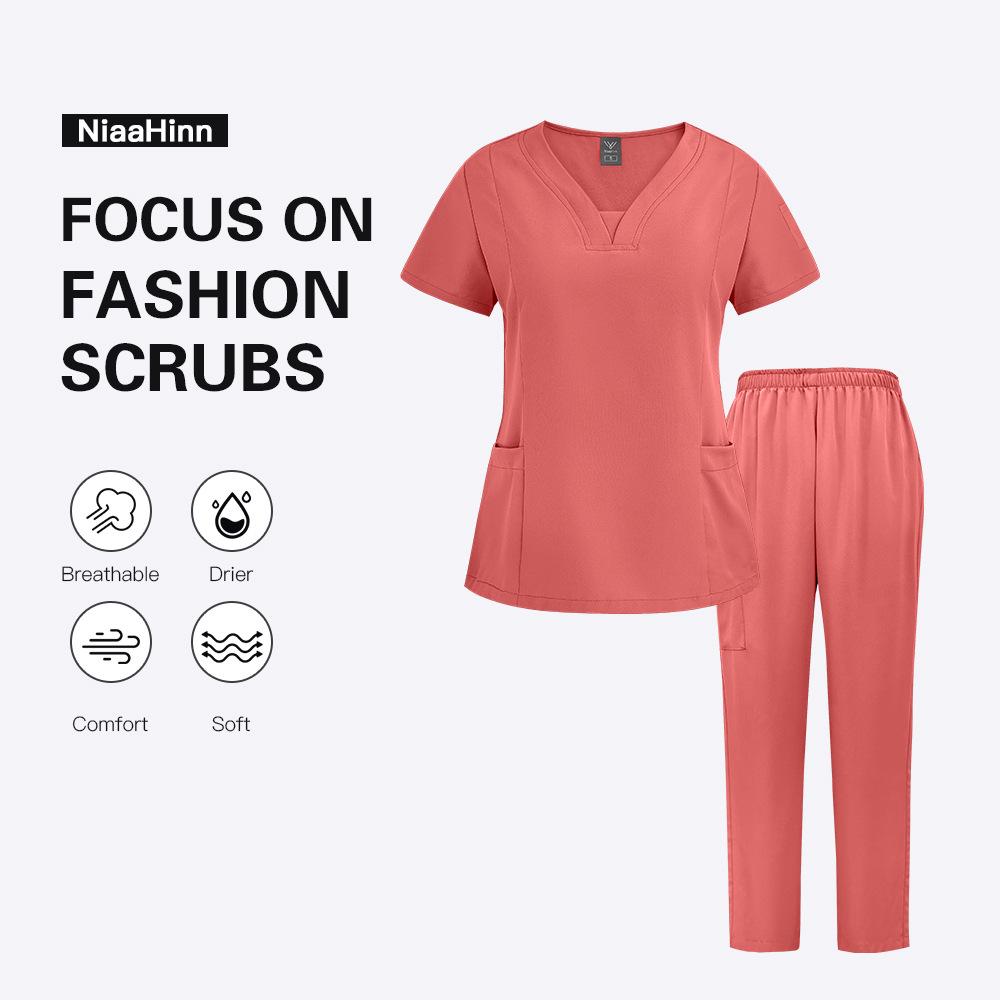 Nianqing Multi-Color Medical Workwear Set: Casual, Loose-Fit Doctor/Nurse Uniform, Plus Sizes Available