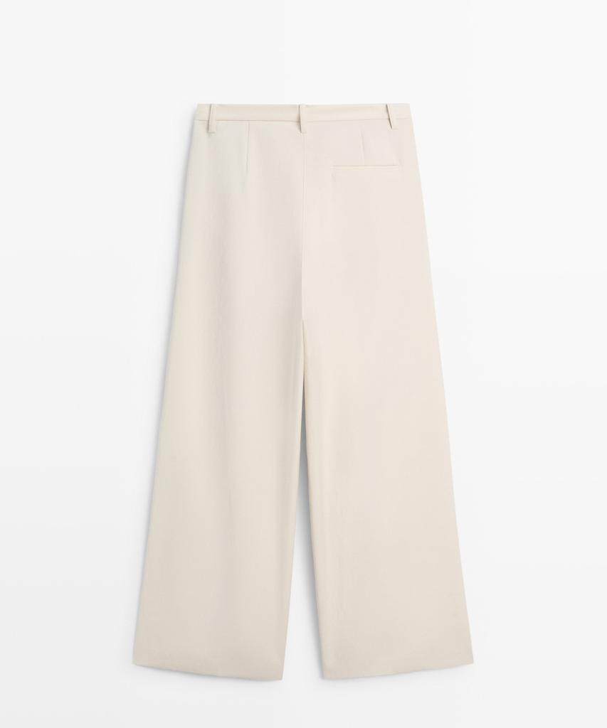 Masimodutti Crop Wide Leg Fluid Pants
