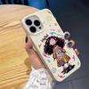 Curly hair girl applies to iphone17promax mobile phone case cute apple 15 anti-drop 14 pro girl 13/16