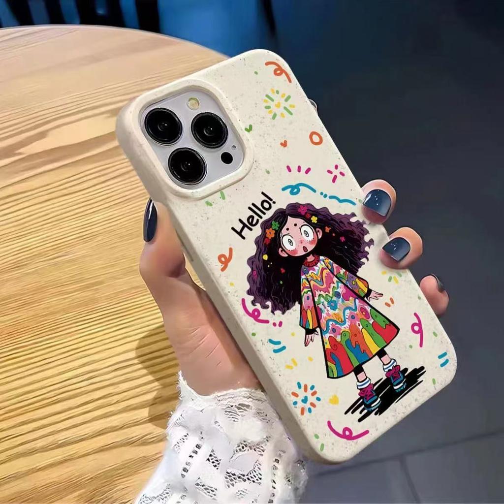 Curly hair girl applies to iphone17promax mobile phone case cute apple 15 anti-drop 14 pro girl 13/16