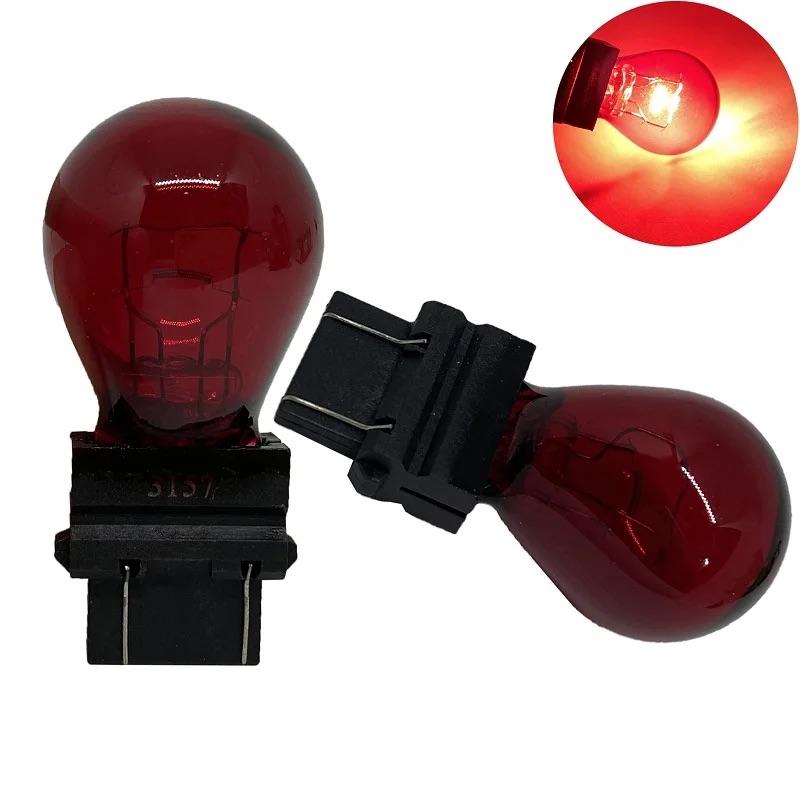 2pcs T25 3157 3156 P27W Car Turn Signal Light Bulb 12V 27W Halogen Lamp Amber White Red High QualityTurn Signal 2
