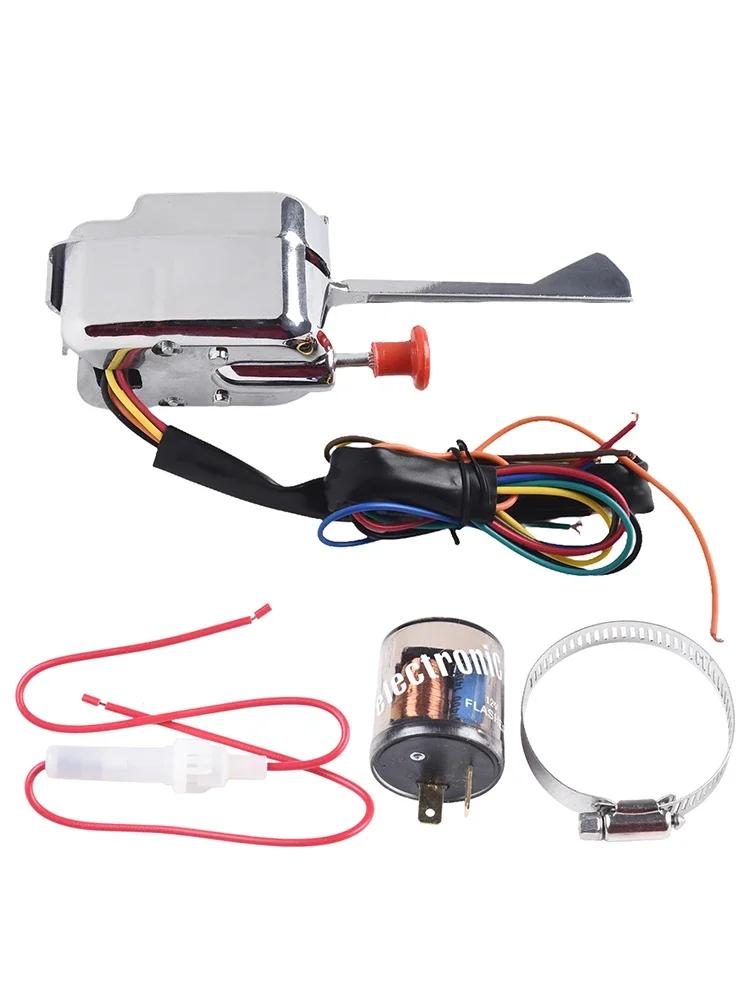 12V Universal Turn Signal Switch For Ford For GMC 12V Street Hot Rod Turn Signal Switch with Flasher & Mounting Clamp