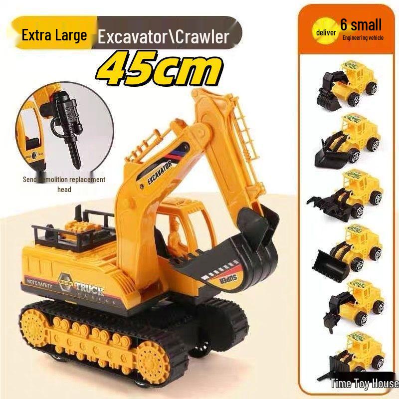 Large Children's Inertia Excavator Toy - Engineering Vehicle Model for Kids