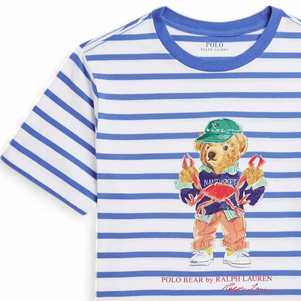 Polo Ralph Lauren Striped Crew Neck Short Sleeve T-Shirt Kids Tops Blue 323965904-001