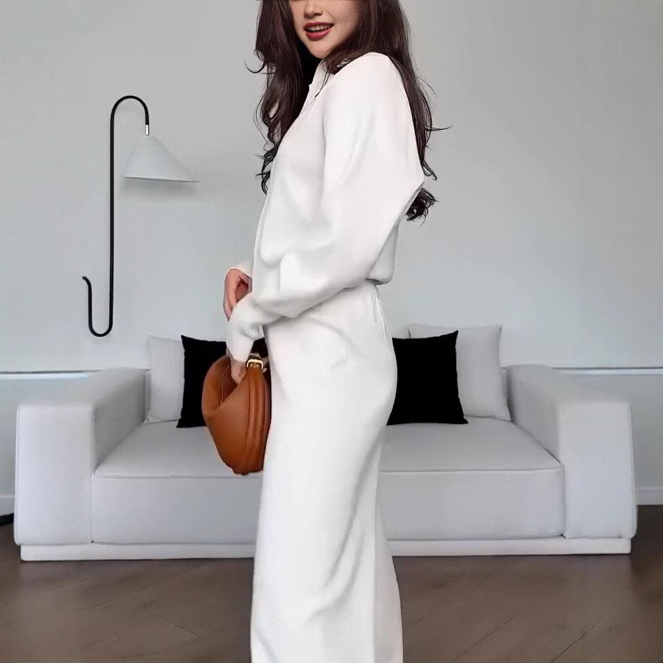 2025 Autumn European & American Women's Zipper Cardigan Sweatshirt Set - Long Sleeve & Casual