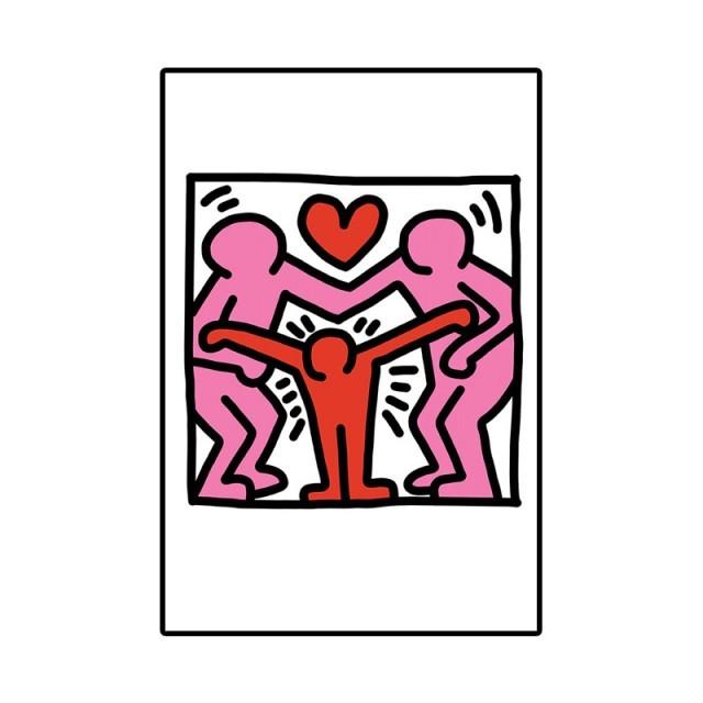 Keith Art Exhibition Abstract Poster Haring Pop Art Prints Lucky Sticker Heart Picture Canvas Painting Gallery Wall Decorative No Frame