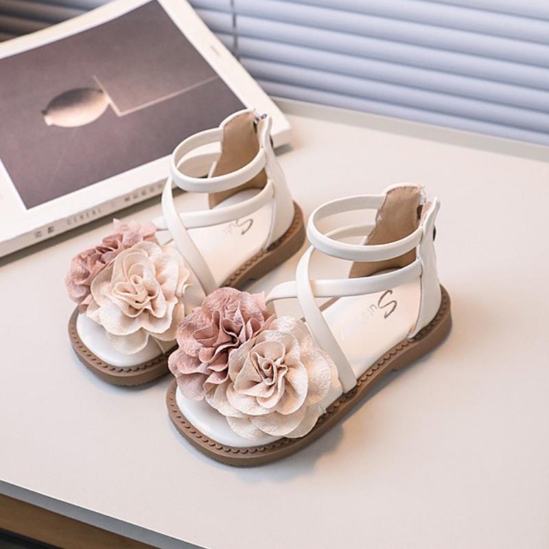 Girls' Sandals Summer New Children Sandals Soft Bottom Girl Princess Shoes Flower Girls Roman Shoe Fashion Girls Shoe skids shoe