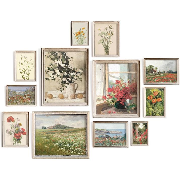 97 Decor Floral Wall Art - Vintage Floral Prints for Wall Decor, Flower Poster for Room Aesthetic Vintage Prints, French Garden Painting Spring