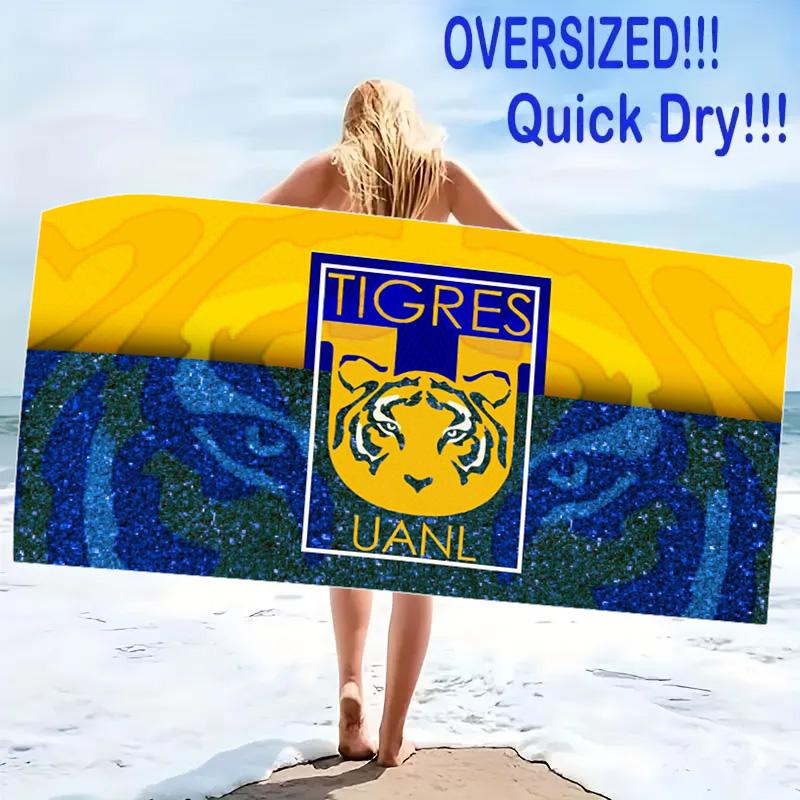 Tigres uanl Print Beach Towel, Large Soft Quick Dry Towel for Beach Camping Swimming