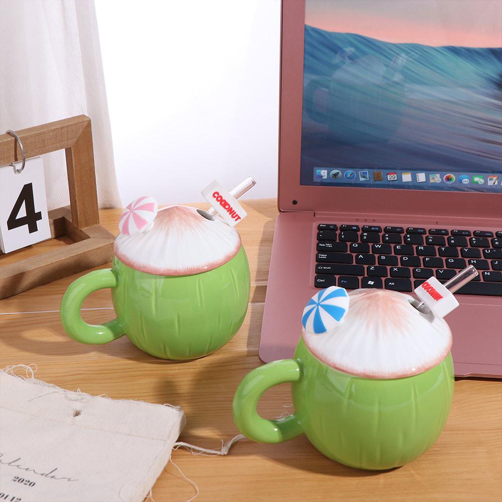 Large Capacity Creative Coffee Cups with Lid Cute Summer Drinkware  Birthday Gifts