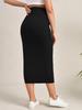 Solid Color High-Waisted Maternity Fashion Skirt - Trendy European & American Style
