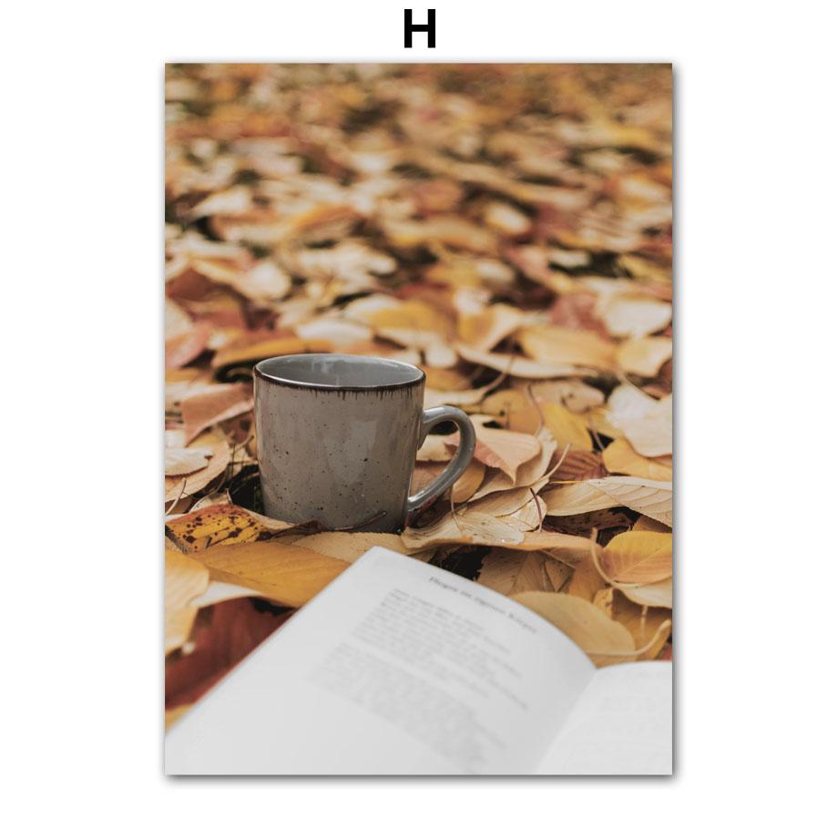 Autumn Forest Cabin Wood Deer Chrysanthemum Wall Art Canvas Painting Posters And Prints Wall Pictures For Living Room Home Decor