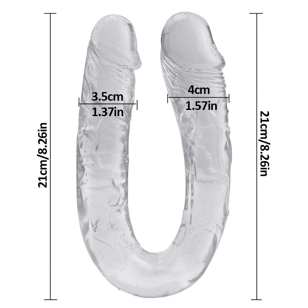 Dildo s dvojitou hlavou RUNYU Realistické dildo Cock Vaginální anální kolík Flexibilní penis Pro ženy Dilda Sexuální hračky