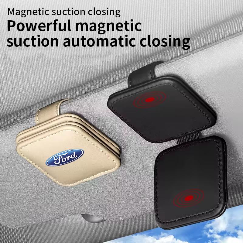 Car Sunglasses Clip Card Ticket Holder Stand Fastener Sun Visor for Fords 2 3 4 5 MK 2 6 7 Ranger Fiesta Kuga Mondeo Fusion QY2