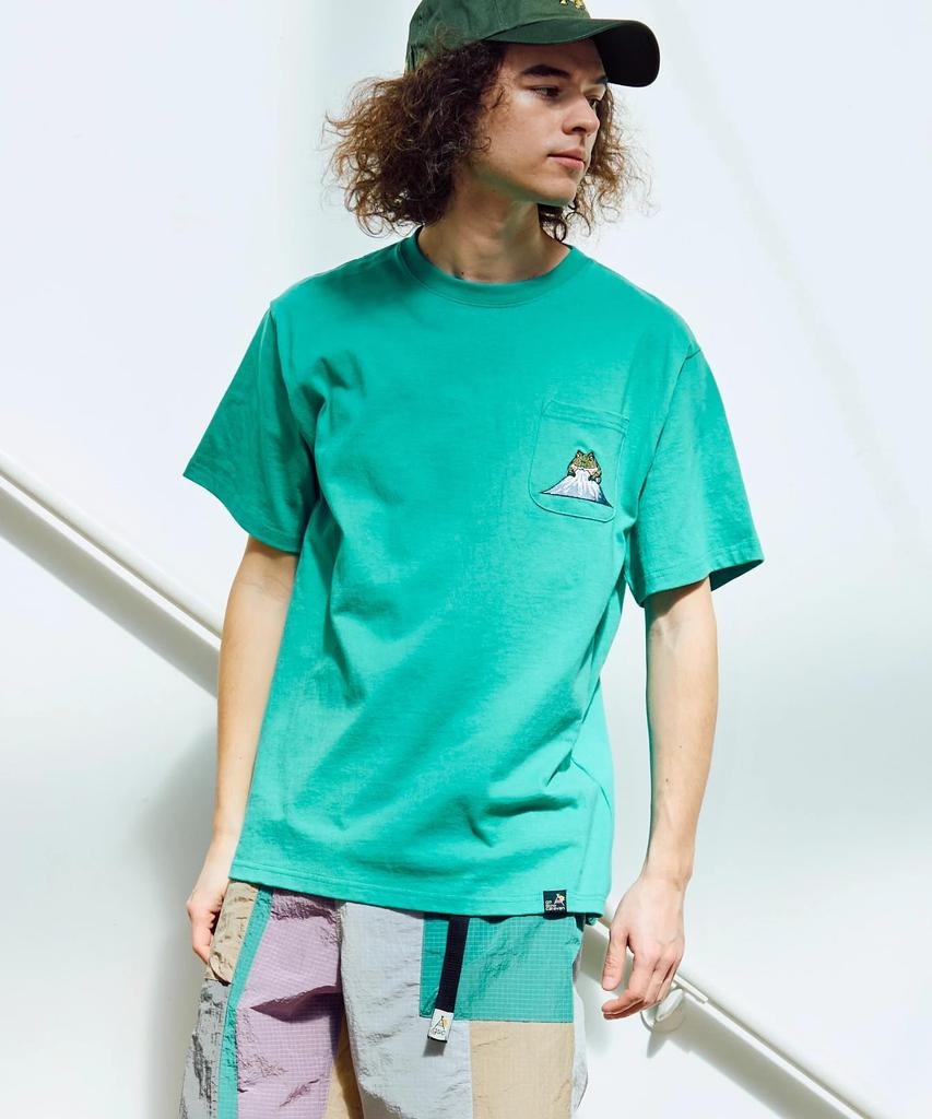 [go slow caravan] 341912 USA/C Various Embroidery PKT TEE Green M