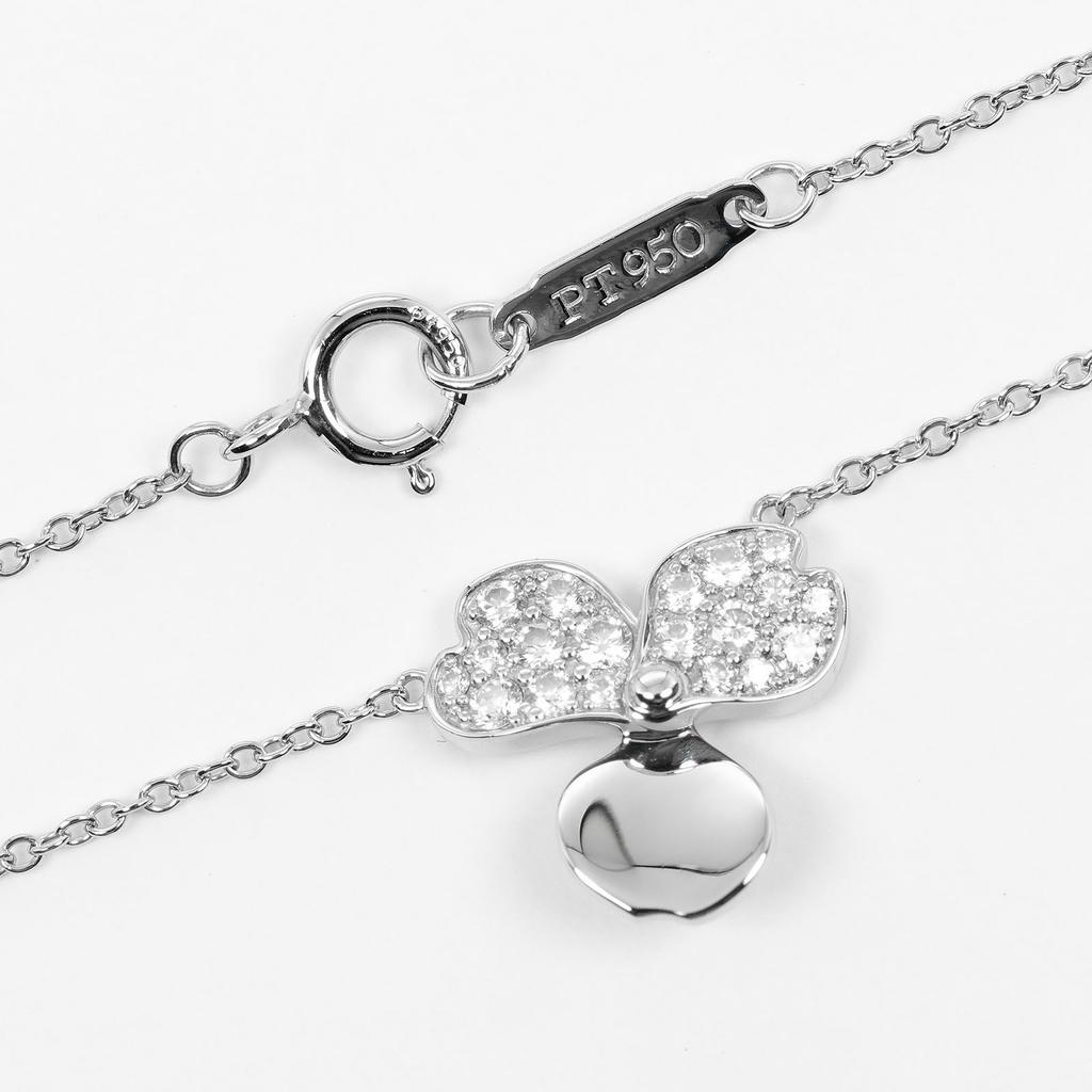 TIFFANY&Co. Paper flower Necklace Pt950Platinum/diamond 3.56g Women Used