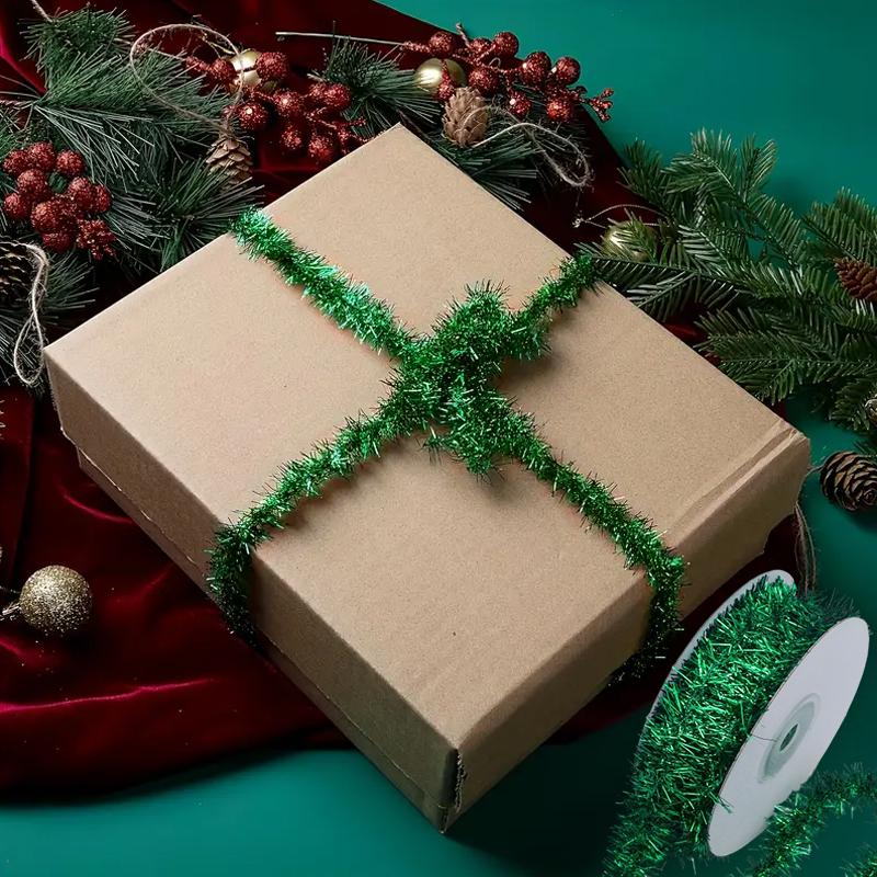 1Roll Rainbow Color Decoration Hanging Wreath Xmas Tree Decor DIY Party Supplies Home Decor Polyester Christmas Ribbon Wedding