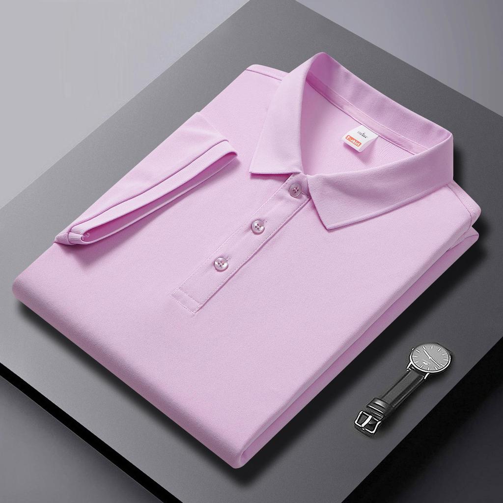 Solid Color High-End Polo Shirt Short-Sleeved T-shirt Printing Men and Women Lapel Clothes
