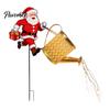 Auto On Off Patio Decorations Solar Powered Garden Lights, Santa Watering Can Stake Light Weatherproof Lawn Lamps for Outdoor Pathway Yard, Waterproof