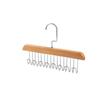 Solid Wooden Camisole Hanger 8 Heavy-duty Metal Hooks Space Saving Organizer for Walk-in Closet Storage