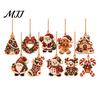 Handcrafted Christmas Keepsake 10 Pcs Faux Diamond Painting Art Ornaments, DIY Pearl Beads Holiday Craft Set with Wooden Base Jute Twine, Complete
