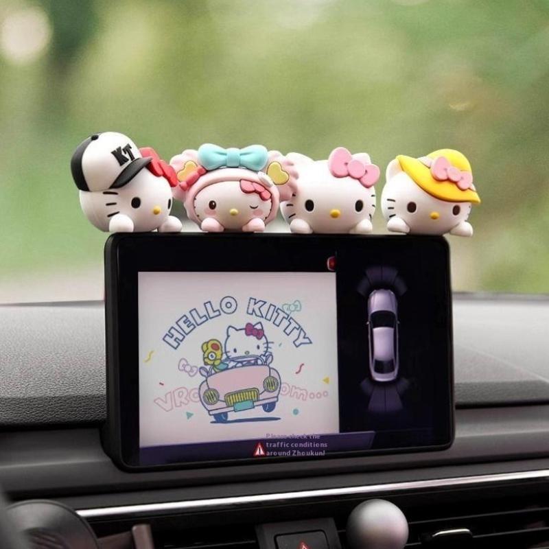 1 Set Ornamenti Kawaii Hello Kitty 3D Carino Auto Impermeabili Rimovibili Cartoni Animati Anime Adesivi Veicolo Per Berlina Suv Camion Regalo Ragazza