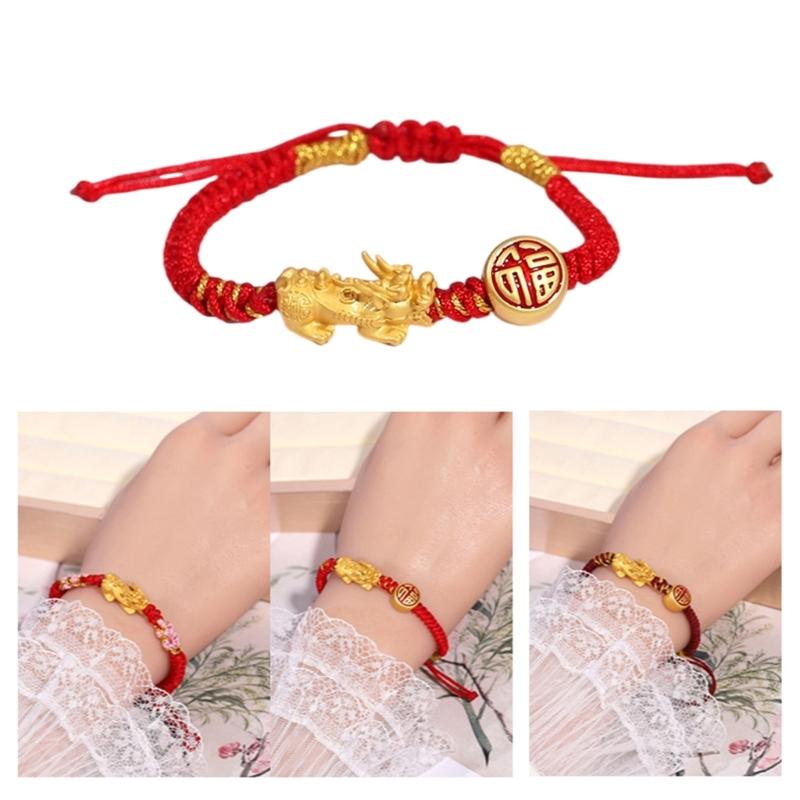 Fashionable Braided Hand Rope Bracelet with Dragon Charm for Men and Women Gifts for New Year and Anniversary