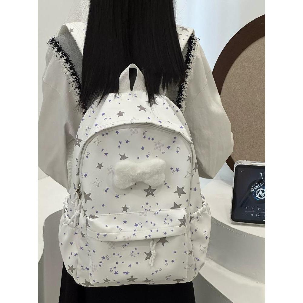 Schoolbag Atmosphere School Bag Junior High School Girl Large Capacity Star Full Printed Backpack Girl Heart High School Student Backpack Girl