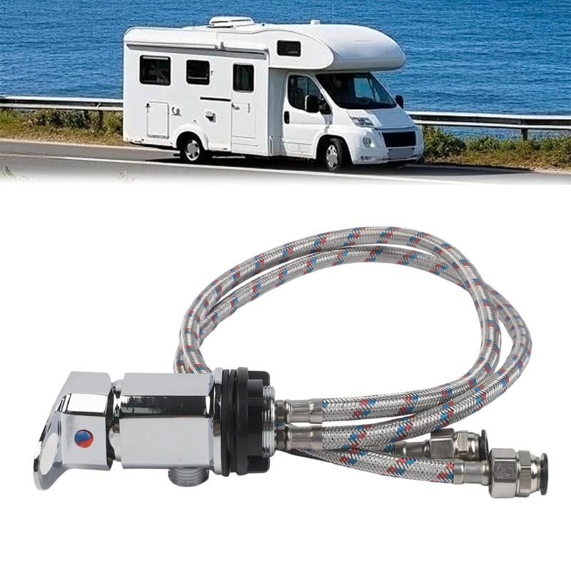 12 Inch Stainless Steel RV Shower Mixer Tap Outlet for Motorhomes For Campervans with 12mm Push Fit Connection