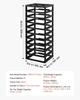 Plastic Storage Organizer 10-Tier Large Capacity with Organizer Top Black Frame