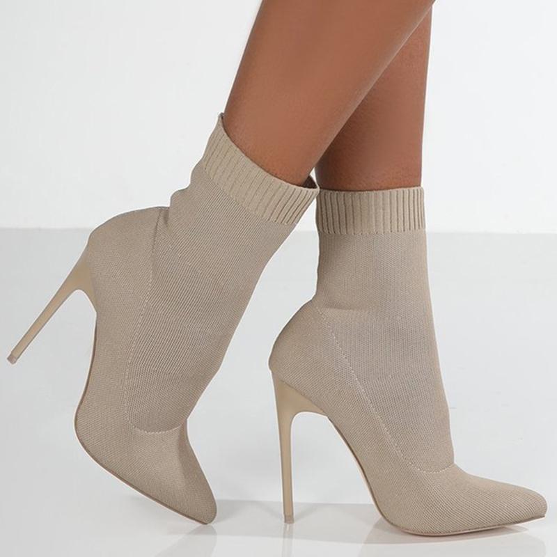 Moda Donna Stivali Donna Stivali Slip On Scarpe Donna Stivaletti Stiletto Morbido Moda Casual Stivali Invernali Donna Taglie Forti Botas Mujer