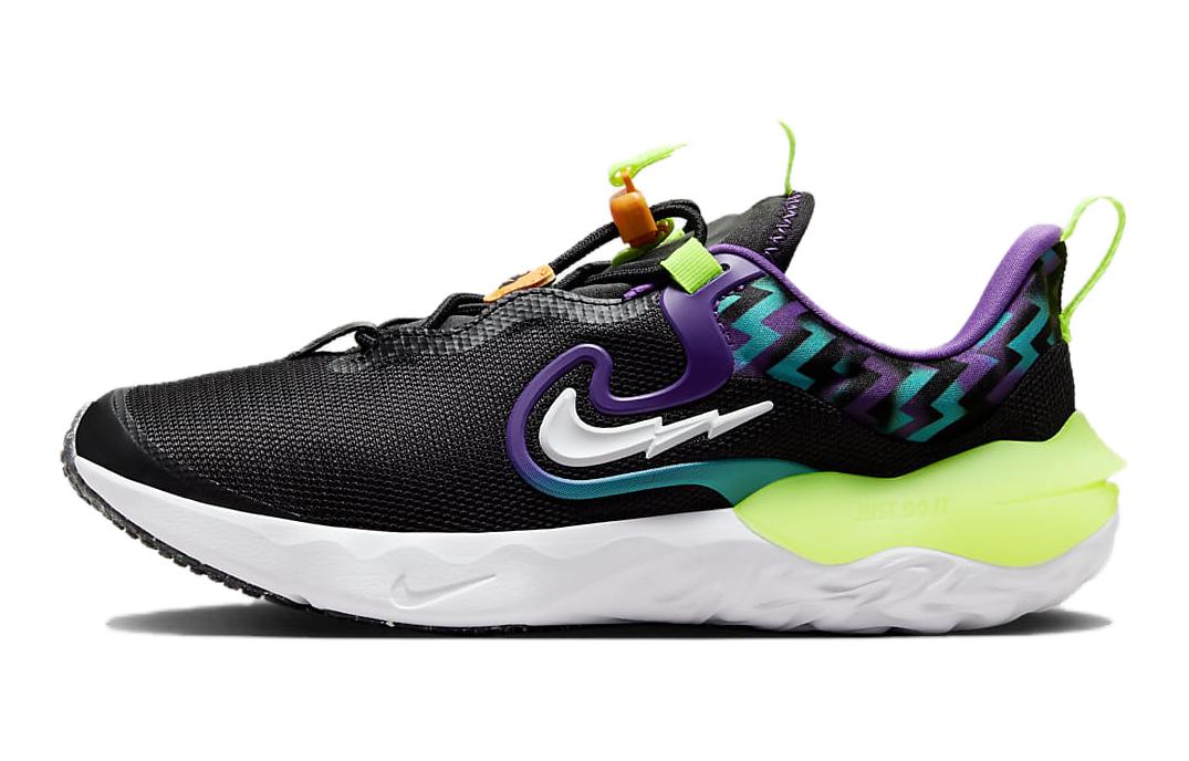 

Nike Run Flow SE GS Cushioning Breathable Low top Kids Running Shoes Black Green Unisex DZ4490-001 38