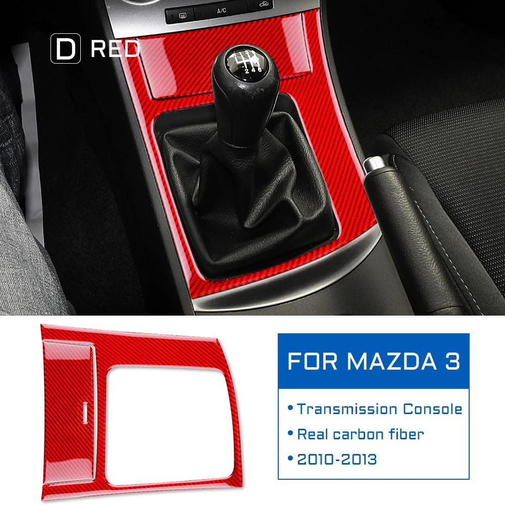 Para Mazda 3 2010 2011 2012 2013 Fibra de Carbono Forjada Suave Real Accesorios Panel de Marco de Palanca de Cambios de Coche Cubierta Pegatina Adorno Interior