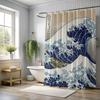The Great Wave Off Kanagawa Shower Curtain, Hokusai Japanese Art Bathroom Decor, Bathroom Decor, Artistic Shower Curtain