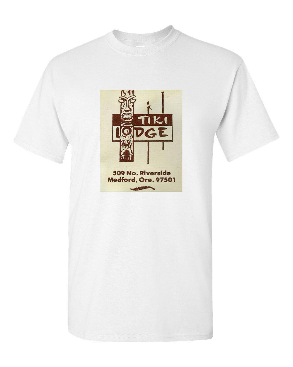 Retro Tiki T Shirt White Cotton Bar Restaurant No. 62 Tiki Lodge Medford OR XXXXL
