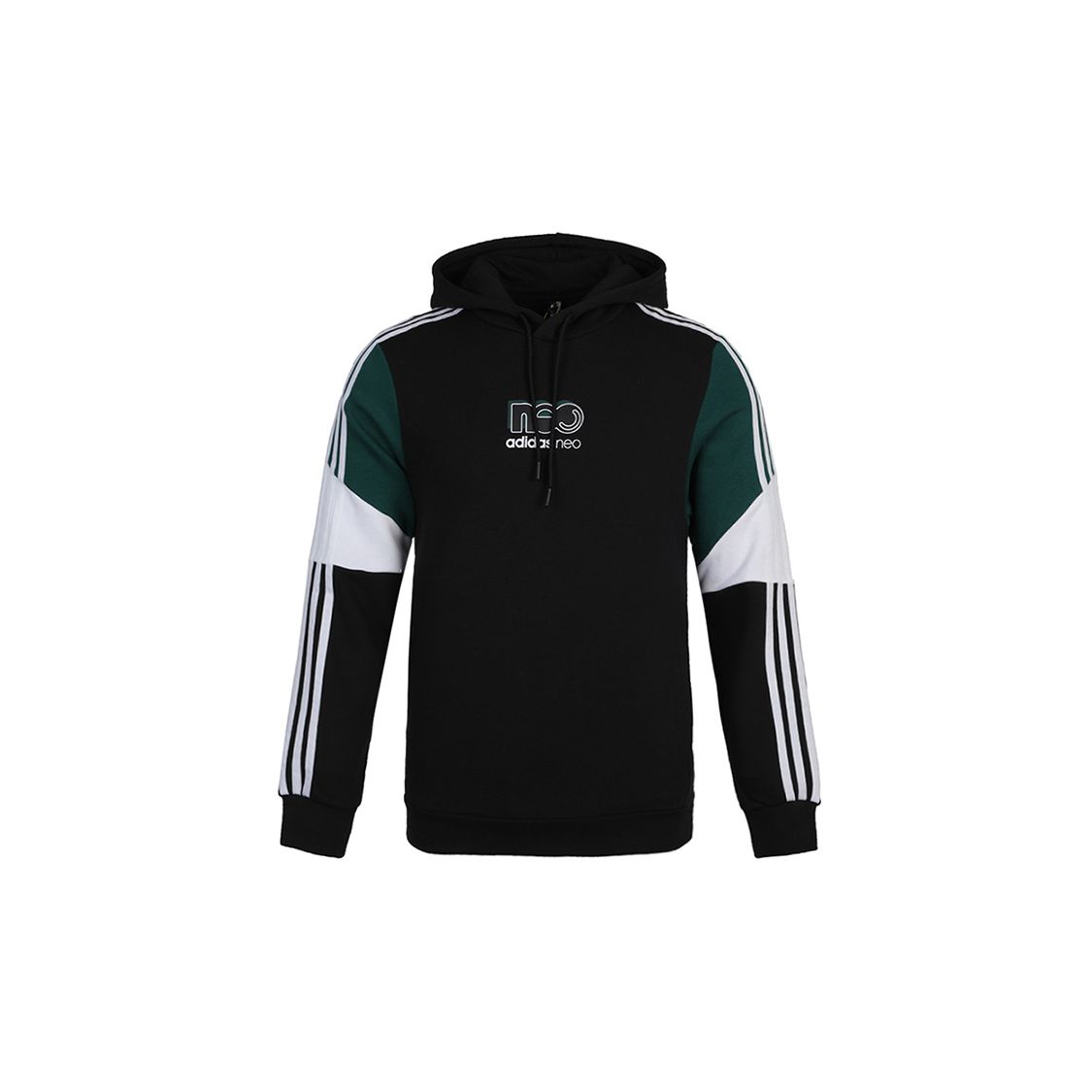 adidas neo Men s BRLV HDY 2 Colorblock Hooded Sweatshirt Black GU0835 M