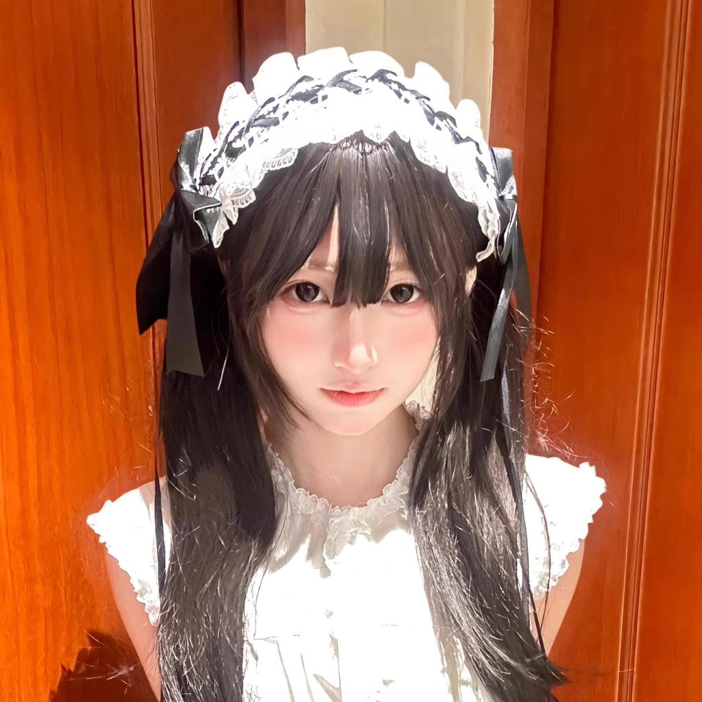 Niedliche Lolita Anime Haaraccessoires: Mehrfach verwendbare Schleifenspangen & Katzenohren-Stirnband für Frauen