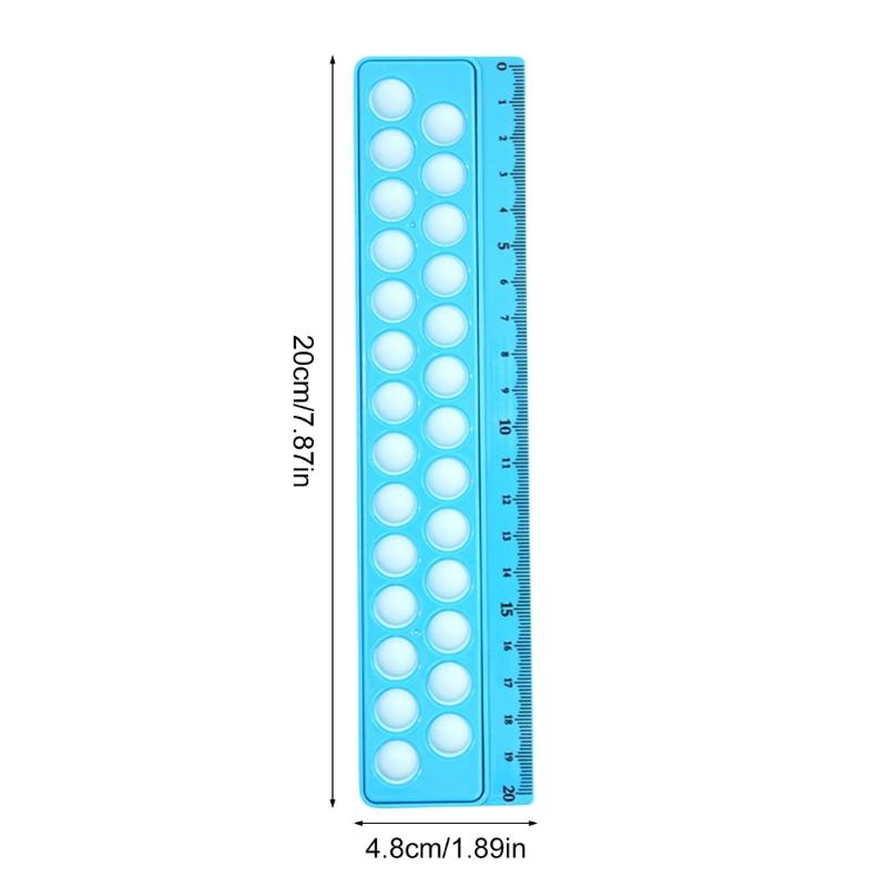 2Pieces Multifunction Ruler Novelty Drawing Ruler Measuring Tool Decompression Toy Ruler for Students Office Workers