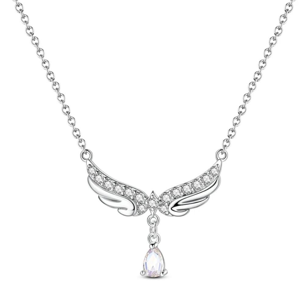 925 Silver Lucky Unicorn Necklace with Butterfly Firefly Bear Paw Print Zircon Chain Link Heart Jewelry for Women