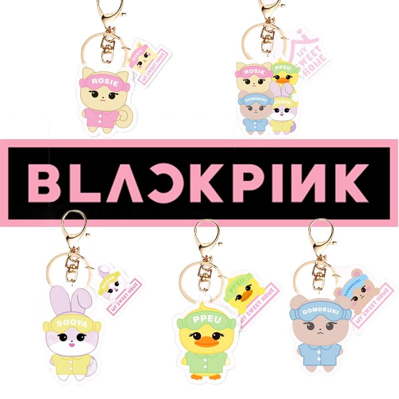 Blackpink Cartoon Character Acrylic Keychain Keyring Backpack Decoration 5cm Height