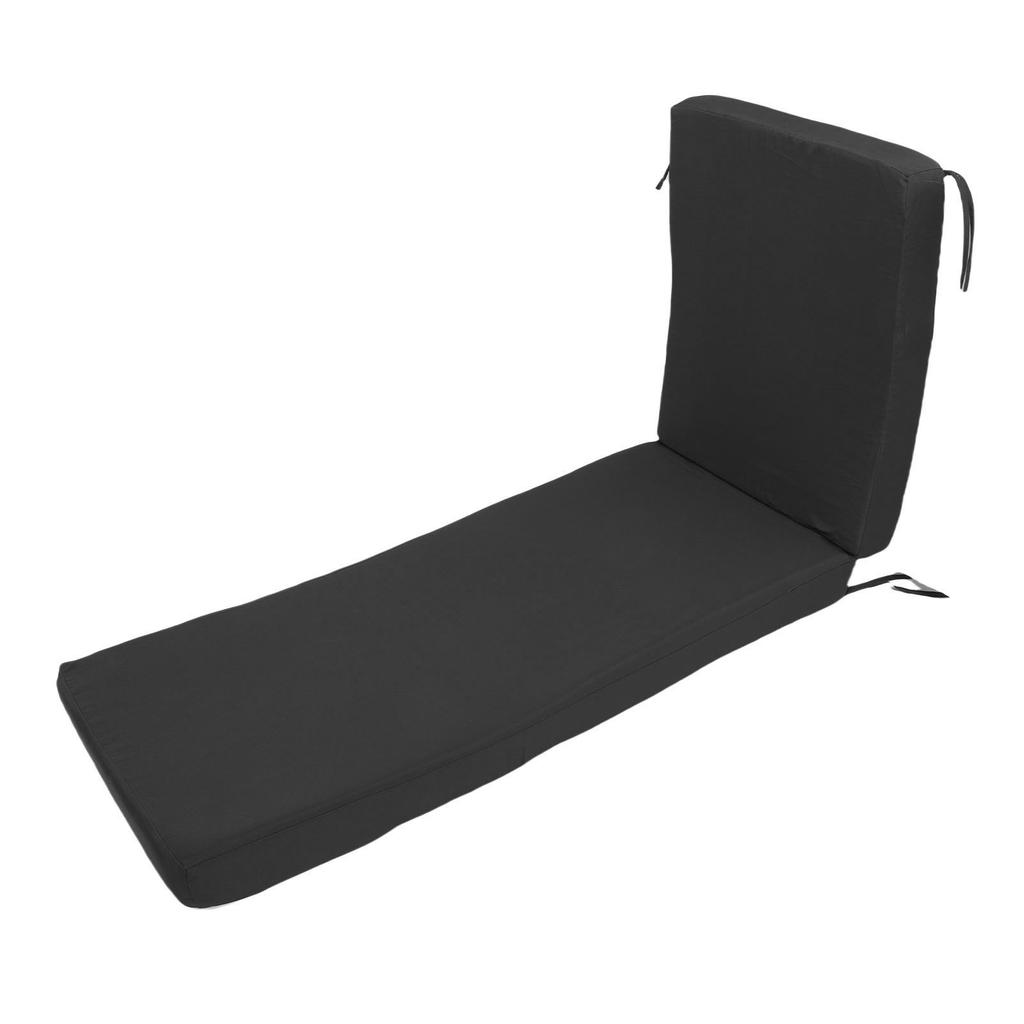 Lounge Chair Cushion with Ties Removable Rain Proof Fade Proof Sun Lounger Replacement Cushion for Beach Outdoor Patio