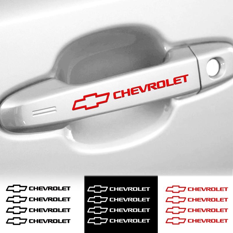 4pcs Car Door Handle Window Wiper Stickers Emblem Auto Accessories For Chevrolet Cruze Aveo Camaro Malibu Captiva Lacetti Sonic