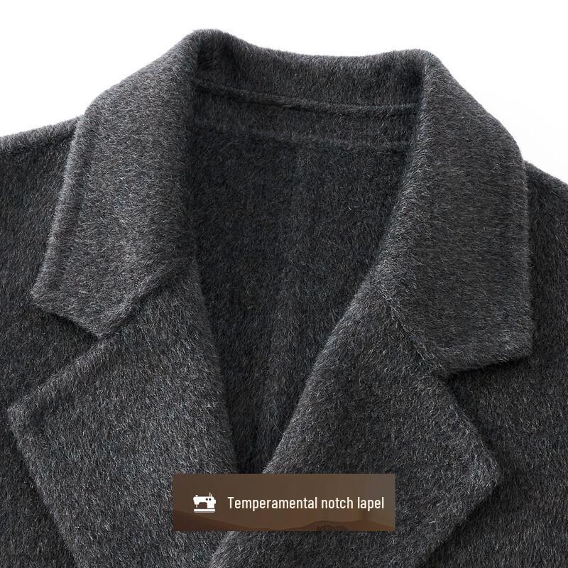 Men's Australian Wool Double-Breasted Long Coat