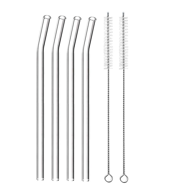 

4 шт. 20 см многоразовые стеклянные питьевые трубочки цветные стеклянные трубочки для напитков соков экологически чистые коктейльные трубочки барная посуда