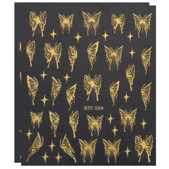 

2 листа, наклейки для горячего тиснения, бабочка, дизайн ногтей, блестящий эффект, ультратонкие наклейки в виде бабочки, клей для маникюра «сделай сам», украшения для ногтей, принадлежности для ногтей